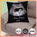 Custom Photo&Name&Date Baby Throw Pillow Cover