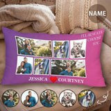 Custom Photo&Name Rectangle Pillow Case Personalized Always Choose You Pillow Cover for Lover