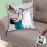 Custom Photo Pillow Case Dad & Daughter Happiness Throw Pillow Cover