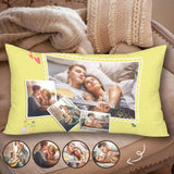Custom Photo Rectangle Pillow Case Personalized Yellow Couple Pillow Cover
