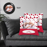 Custom Photo&Text Love Throw Pillow Cover Personalized Pillow Cover with Own Picture