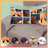Custom Photo&Text Rectangle Pillow Case Personalized Sweet Couple Picture Pillow Cover for Anniversary