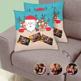 Custom Photo Throw Pillow Cover Design Christmas Cartoons Pillow Case with Own Pictures