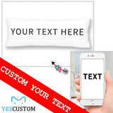 Custom Text White Pillow Case Personalized Pillow Cover