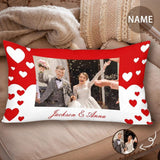 Personalized Photo&Name Love Rectangle Pillow Case Print Your Wedding Photo on Pillow Cover