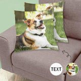 Personalized Photo&Text Pet Throw Pillow Cover Design Your Puppy Pictures on Pillow Case