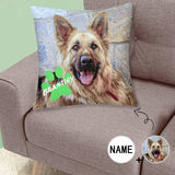 Pillow Case with Custom Face&Name Personalized Paw Pet Throw Pillow Cover