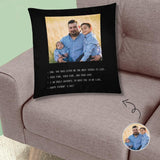 Pillow Case with Custom Photo Personalized Letter To Dad Throw Pillow Cover
