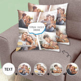 Pillow Case with Custom Photo&Text Personalized Love Throw Pillow Cover