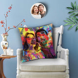 Pillow Case with Picture Couple Custom Photo Oil Painting Throw Pillow Cover