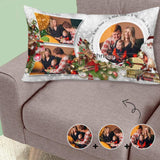 Rectangle Pillow Case with Custom Photo Merry Christmas Time Pillow Cover