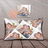 Rectangle Pillow Case with Custom Photo Personalized Couple Picture Pillow Cover