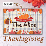 Custom Name Happy Thanksgiving Placemats