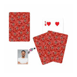 Custom Face Red Rose Playing Cards