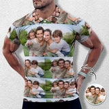 Couple Matching Shirt&Dress Custom Face Photo All Over Print Polo Shirt Personalized Men's Golf Shirt