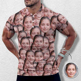 Couple Matching Shirt&Dress Custom Face Seamless Selfie All Over Print Polo Shirt Personalized Men's Golf Shirt