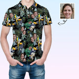 Custom Face Flower Parrot All Over Print Polo Shirt Personalized Men's Golf Shirt