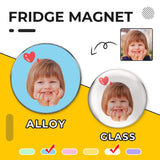 Custom Face Heart Multicolor Refrigerator Magnetic and Glass Sticker Round Shape Waterproof Personalized Fridge Magnets Beautiful Decorative Home Kitchen Magnet