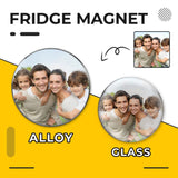 Custom Family Photo Refrigerator Magnetic and Glass Sticker Round Shape Waterproof Personalized Fridge Magnets Beautiful Decorative Home Kitchen Magnet