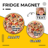 Custom Face&Text Pizza Refrigerator Magnetic and Glass Sticker Round Shape Waterproof Personalized Fridge Magnets Beautiful Decorative Home Kitchen Magnet