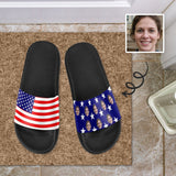 Custom Face American Flag Men's Slide Sandals