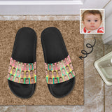 Custom Face Rainbow Lattice Women's Slide Sandals