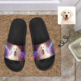 Custom Pet Face Nebula Unisex Slide Sandals For Holiday Gifts