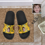 Custom Son Face Sunflower Men's Slide Sandals