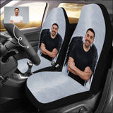 Custom Face Black Wings Car Seat Covers Universal Auto Front Seats Protector for Vehicle (Set of 2)