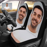 Custom Photo Big Face Gray Car Seat Covers Universal Auto Front Seats Protector for Vehicle (Set of 2)