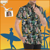 Custom Hawaiian Shirts with Face Flower Parrot Create Your Own Hawaiian Shirt Birthday Gift for Him