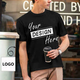 Custom Logo Your Design Men's Print T-shirt Put Your Face on A Shirt Personalized Men's All Over Print T-shirt