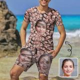 Custom Girlfriend Face Men's All Over Print T-shirt Lightweight Breathable Shorts Suits