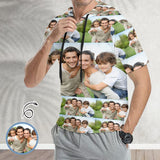 Custom Photo Short Sleeve Hoodie Men's Custom Face Loose Hoodie with Family Pictures for Him