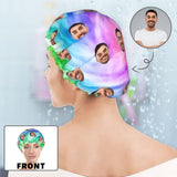 Custom Face Colorful Double Layer Waterproof Hat Women's Shower Cap