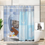 Custom Face Cat Inside Shower Curtain 66