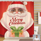 Custom Face Christmas Santa Claus Shower Curtain 72