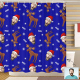 Custom Face Ho Ho Ho Reindeer Christmas Shower Curtain 72