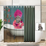 Custom Face Lady Cat Shower Curtain 66