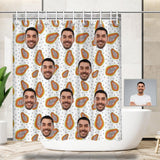 Custom Face Papaya Shower Curtain 66
