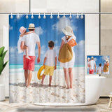 Custom Family Photo Summer Ocean Beach Shower Curtain 66
