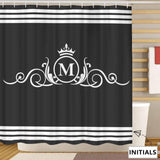 Custom Initials Monogram Black Shower Curtain 72