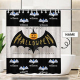 Custom Name Halloween Bat Shower Curtain 66