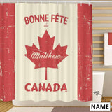 Custom Name Maple Leaf Canadian Red Shower Curtain 72