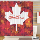 Custom Name Maple Leaves Fall Shower Curtain 72