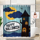 Custom Photo Halloween Castle Shower Curtain 66