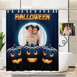 Custom Photo Halloween Pumpkin Shower Curtain 66
