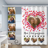 Custom Photo Heart Shower Curtain 48