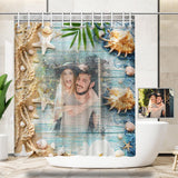 Custom Photo Ocean Shells Shower Curtain 66