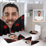 Custom Photo Zipper Bathroom Four-Piece Custom Bathroom Set with Shower Curtain Ccarpet